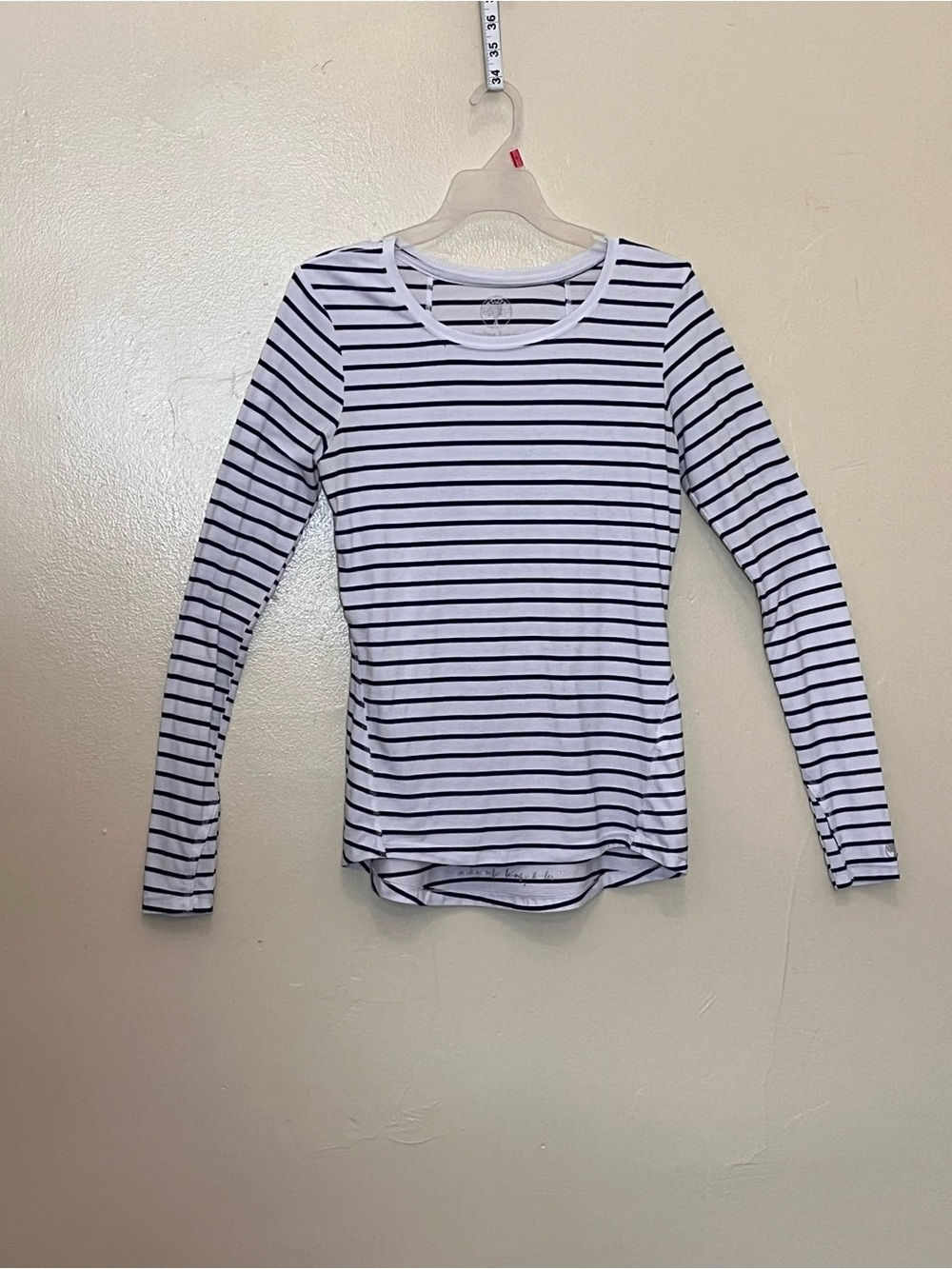 healing hands White & Black Striped Long-Sleeve Crewneck Tee